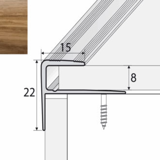 Schodový profil a60 dub 2