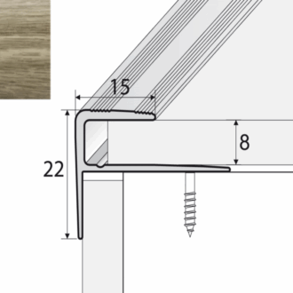 Schodový profil a60 dub arctic 2