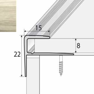 Schodový profil a60 dub bielený 2
