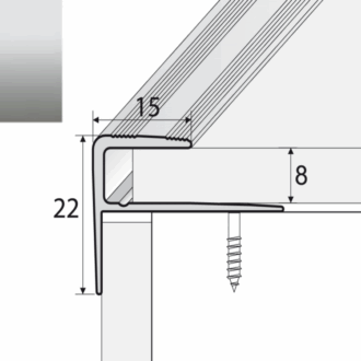 Schodový profil a60 striebro 2