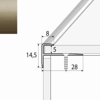 Schodový profil c24 šampaň 2