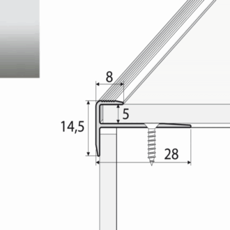 Schodový profil c24 striebro 2
