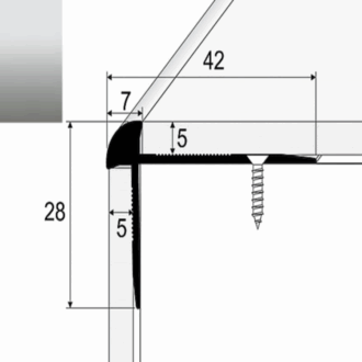Schodový profil c29 striebro 2
