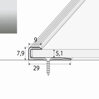 Ukončovací profil c63 striebro 2