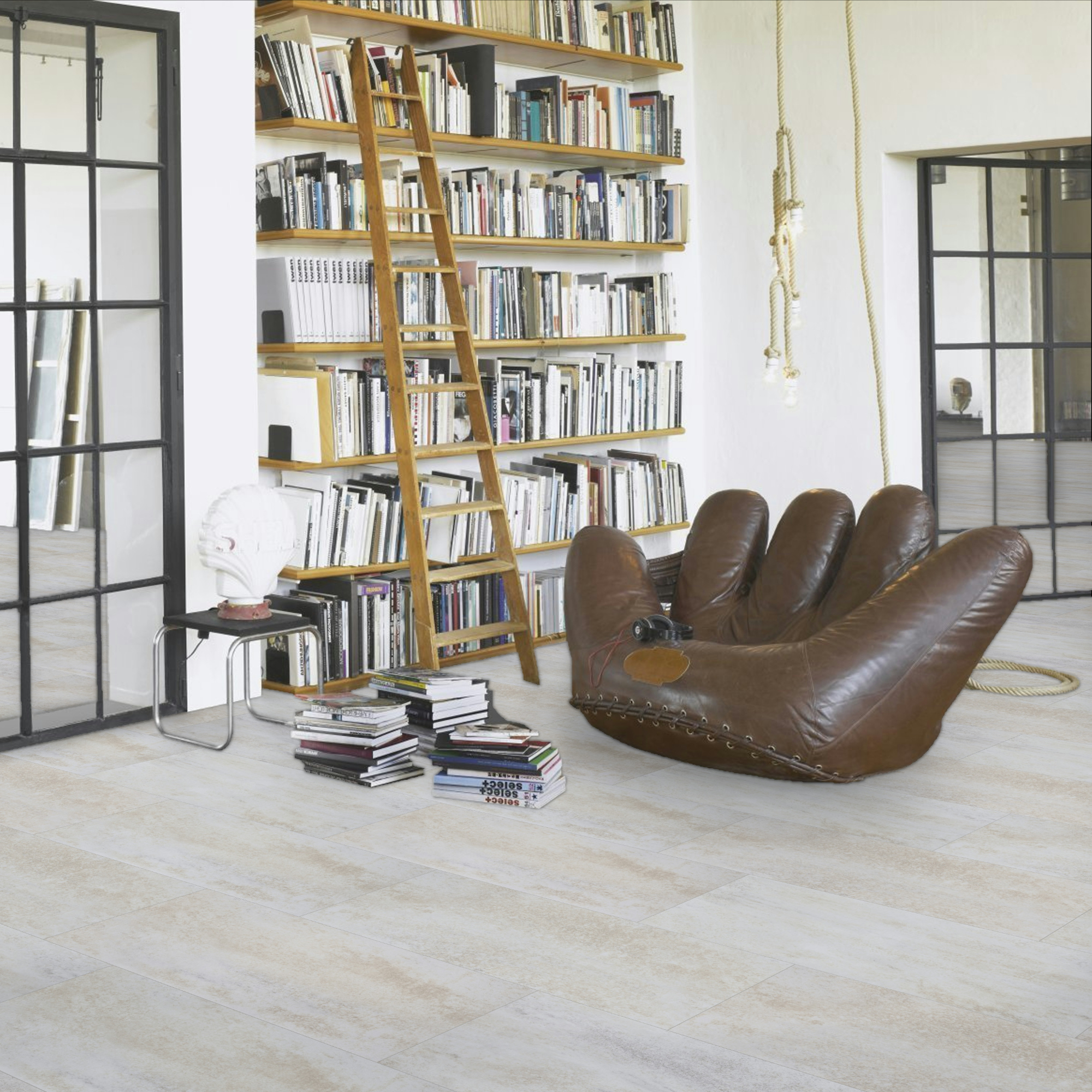 Vinyl Parador Trendtime 5 Dolomit biely minerálna štruktúra nadrozmerná dlažba 4V, 1750856 4x457