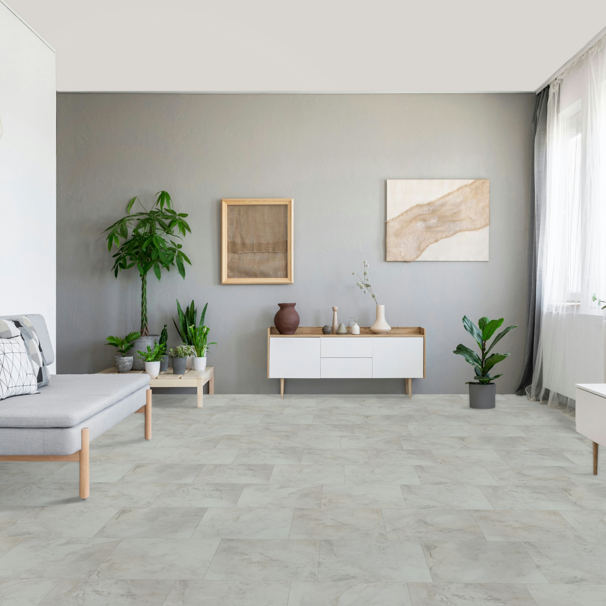 Vinyl Parador Trendtime 5 Mramor Abbey biely minerálna štruktúra dlažba 4V, 1750862 5mm